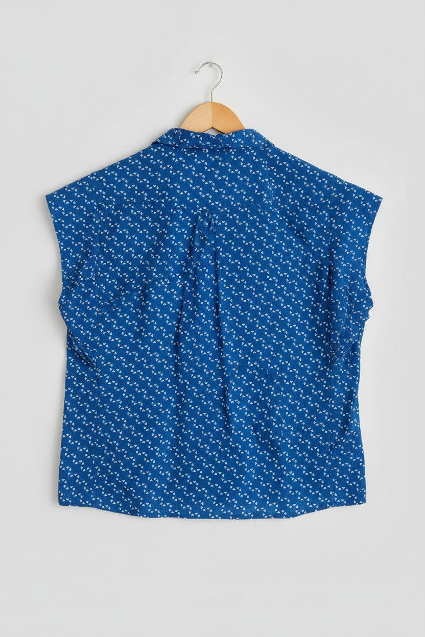 Thumbnail: ZINK LONDON Blue & White Geometric Print Blouse – Women’s Casual Blouse | L