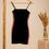 Thumbnail: H&M Mini Bodycon Black Dress with Striped Borders (XXS)