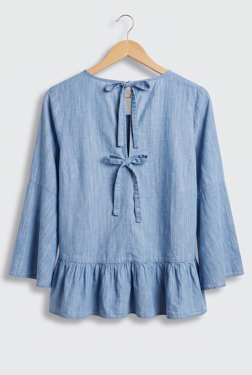 Thumbnail: EDEN & IVY Indigo Blue Peplum Top – Women’s Casual Top | XXL