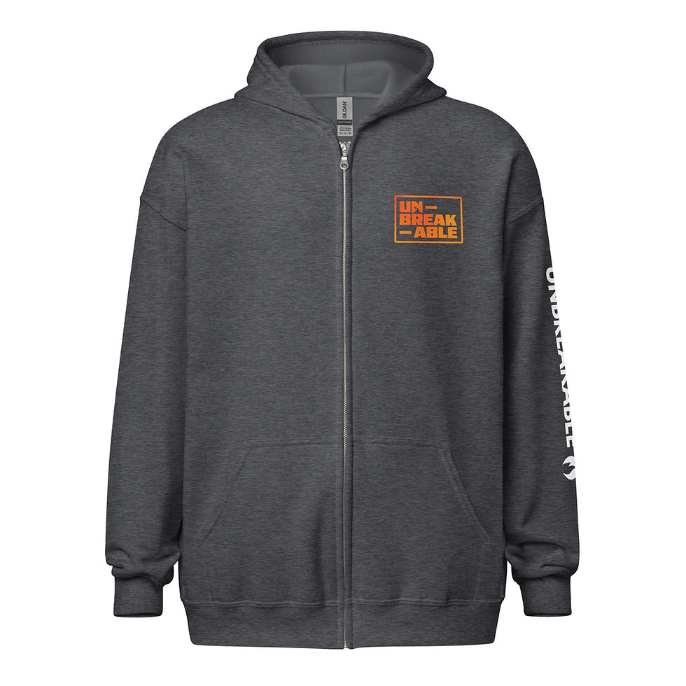 Thumbnail: Unbreakable zip up hoodie grey front