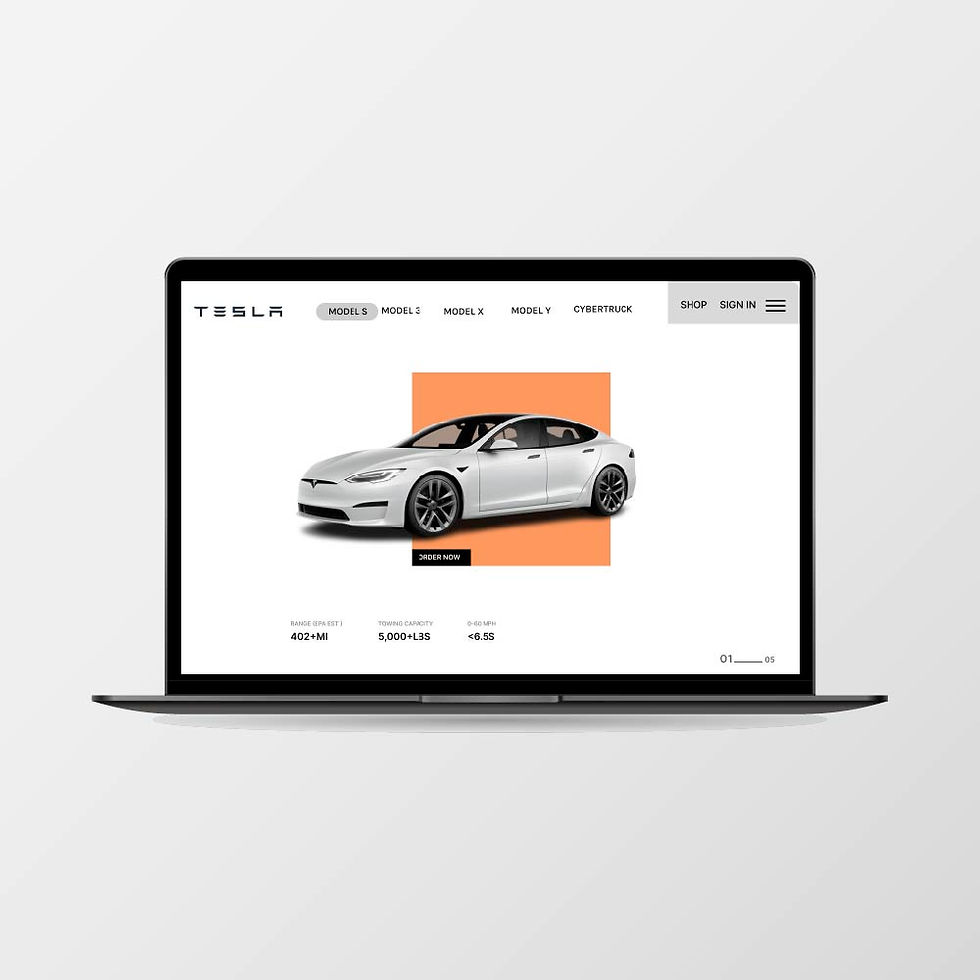 TESLA CAR WED SITE DESIGN