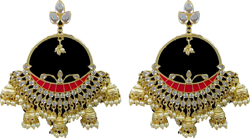 Oversized 5 Jhumki - Red 