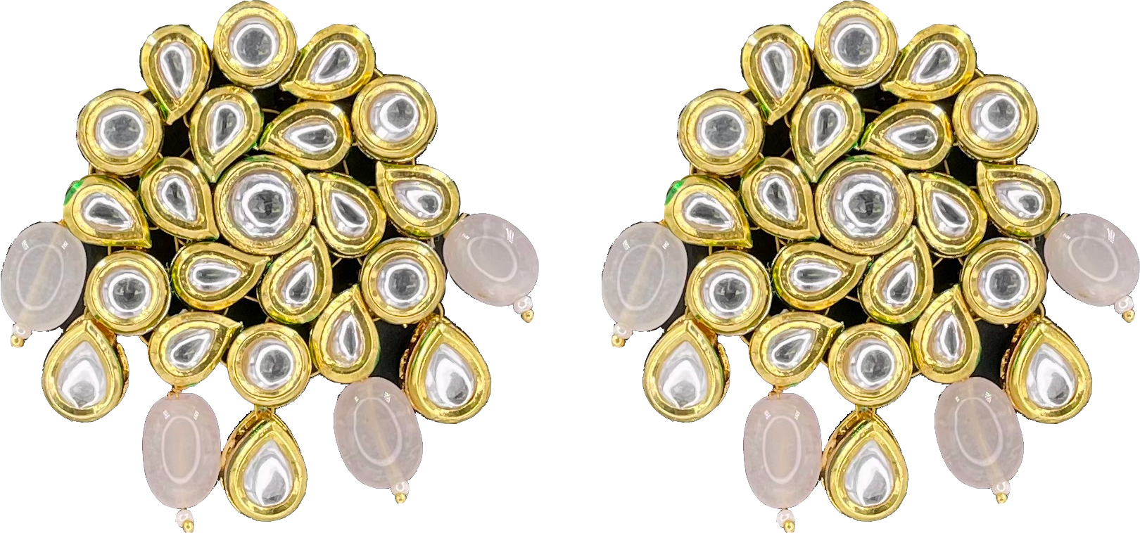Kundan Stud - Grey
