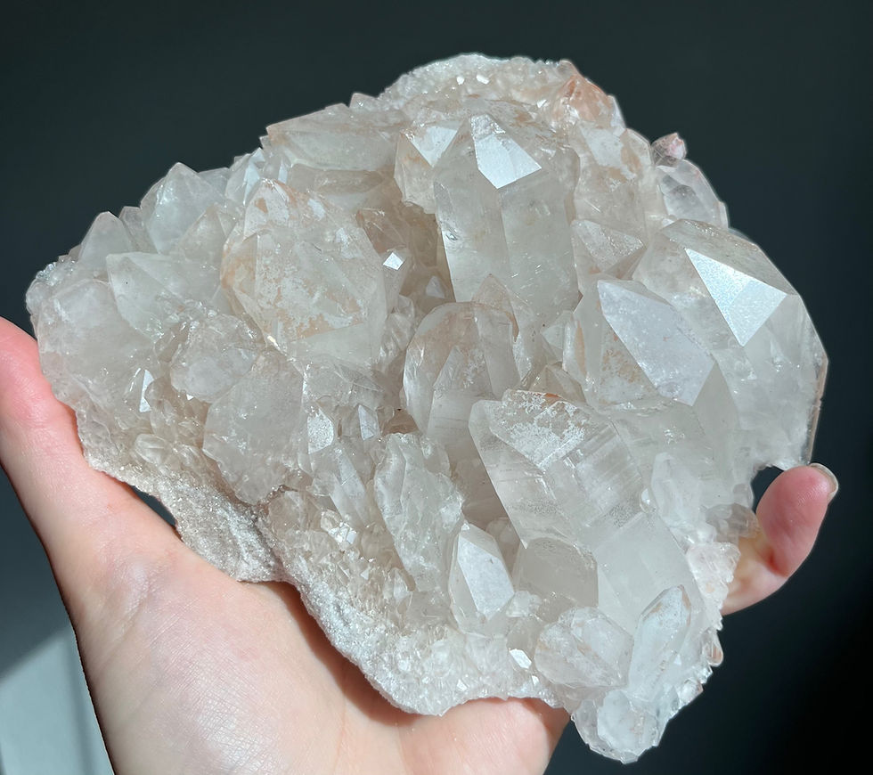 Pink Lemurian Quartz Cluster