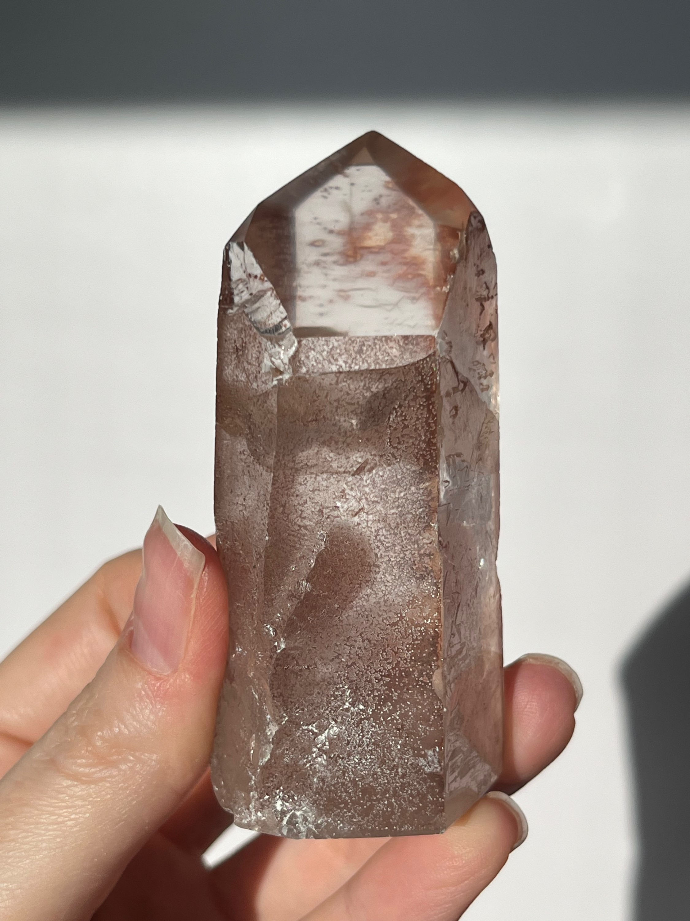 Semi-Polished Pink Lithium Quartz Point