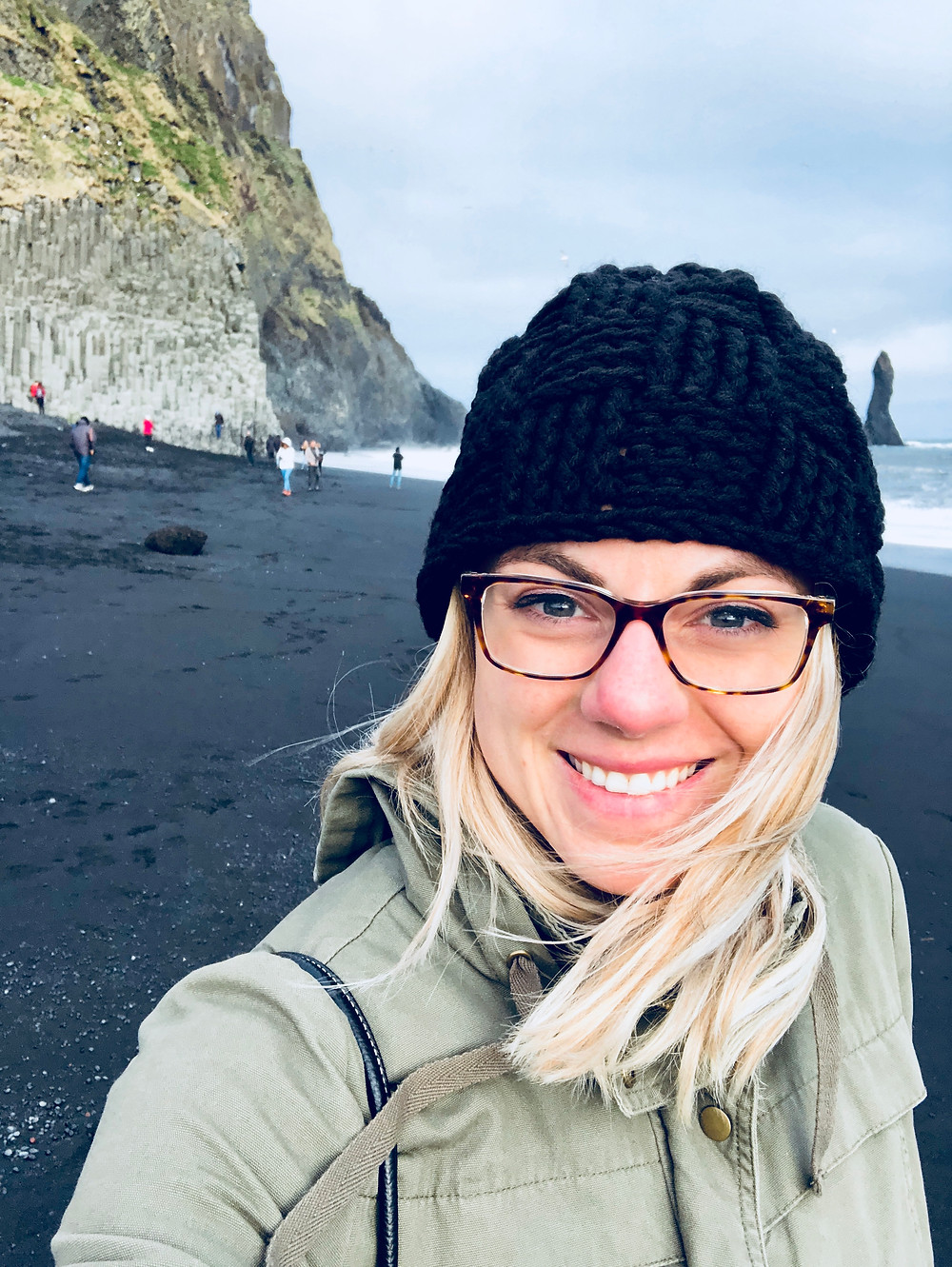 A long walk on a chilly Icelandic beach.