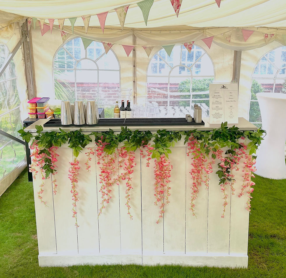 White wooden & flowers