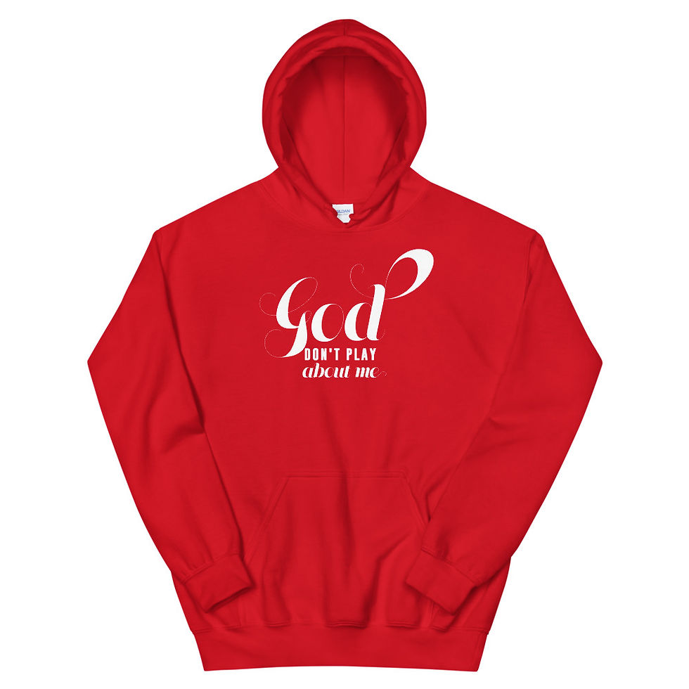 Thumbnail: God Don't Play Hoodie (White Text/Unisex Fit)