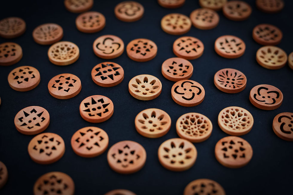 Thumbnail: 20Mm Wooden Buttons, 2-Hole, Bowl-Shaped