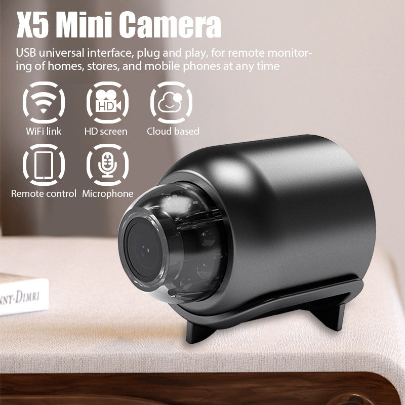 Miniatura: Mini Camera 1080P Clear Night Vision Lightweight Portable Premium Cams Motion De