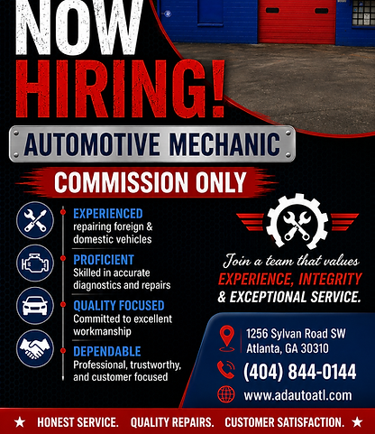 A&D Automotive NOW HIRING sign.png