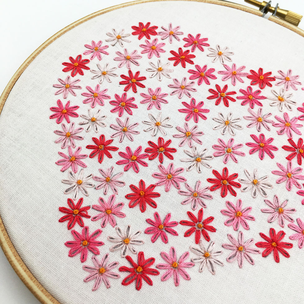 Thumbnail: Heart Embroidery Fabric