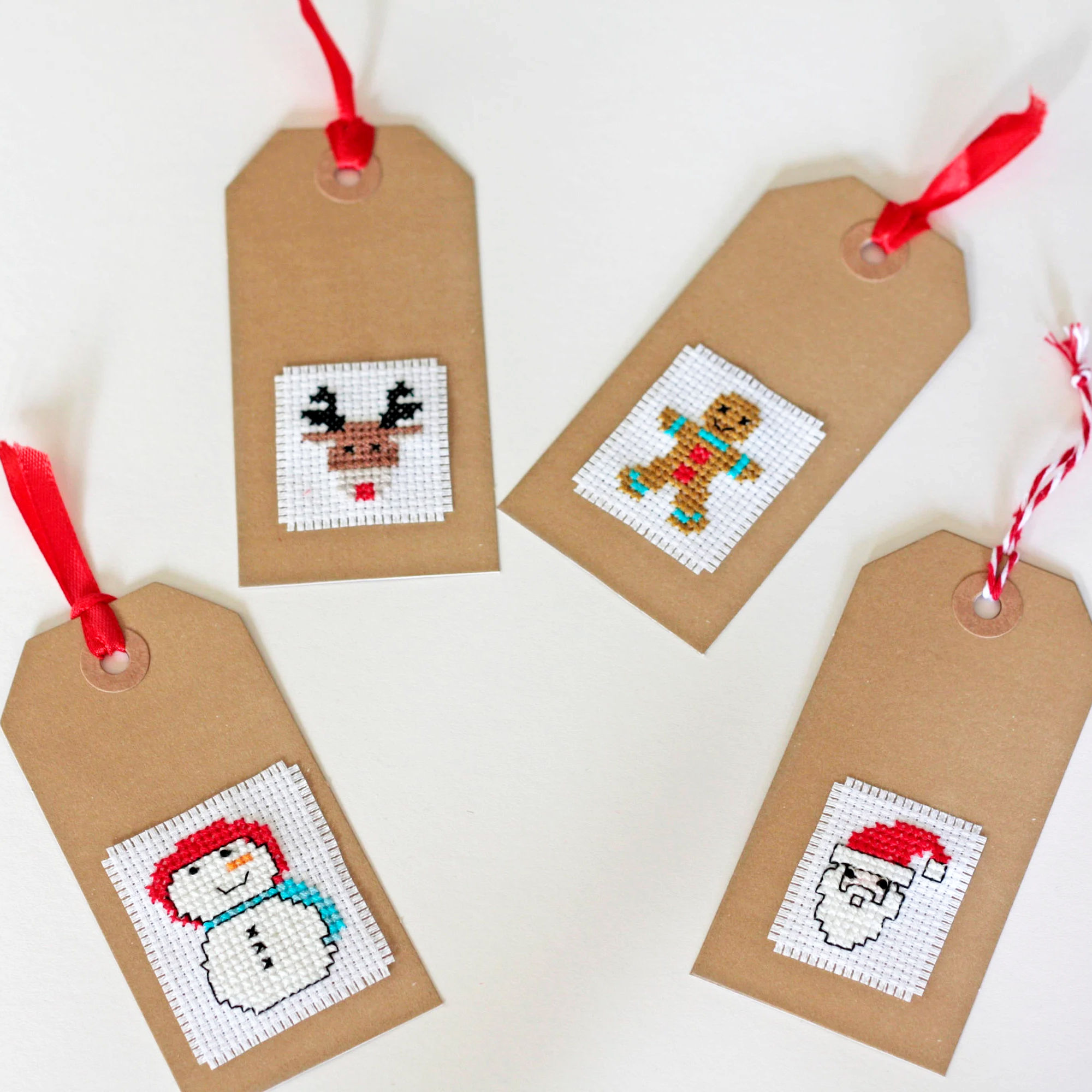 Cross Stitch Children's Christmas Gift Tag Kit - Stitch Your Own  Chris