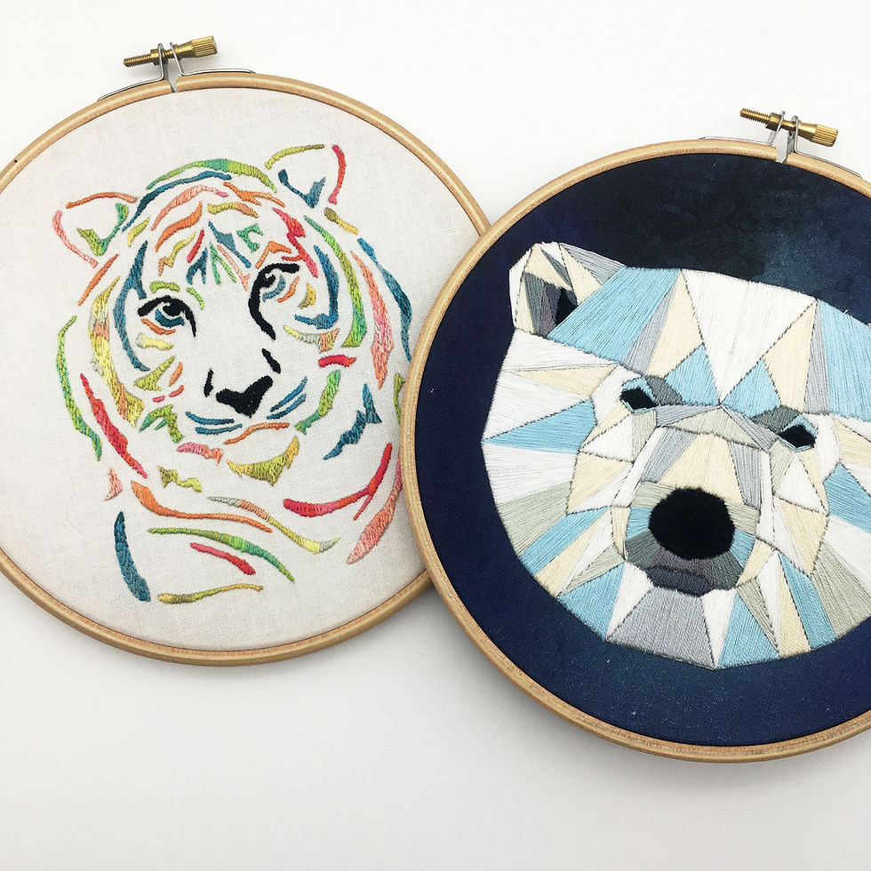 Thumbnail: Rainbow Tiger Embroidery Kit