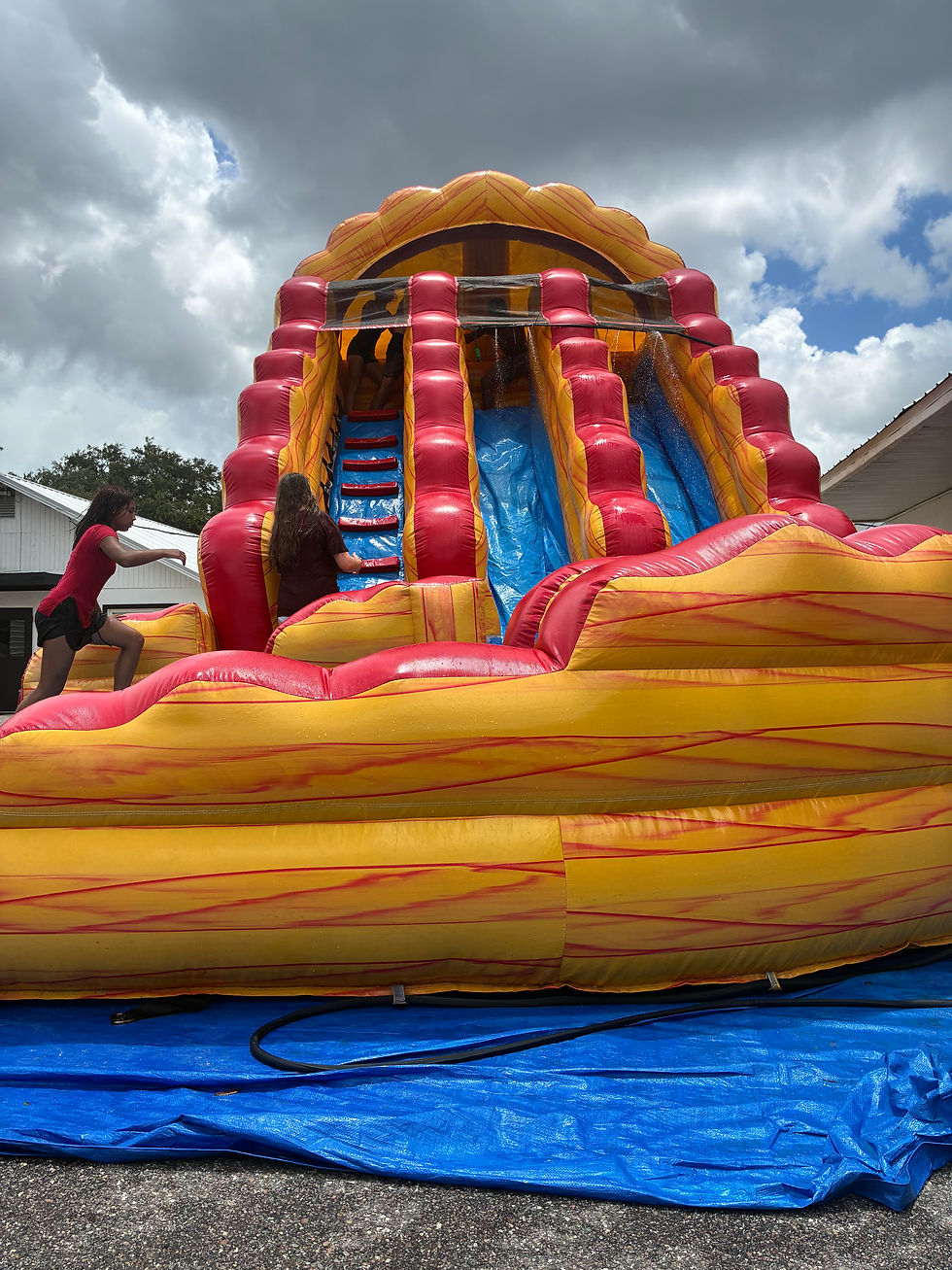 "Double Trouble water slide"