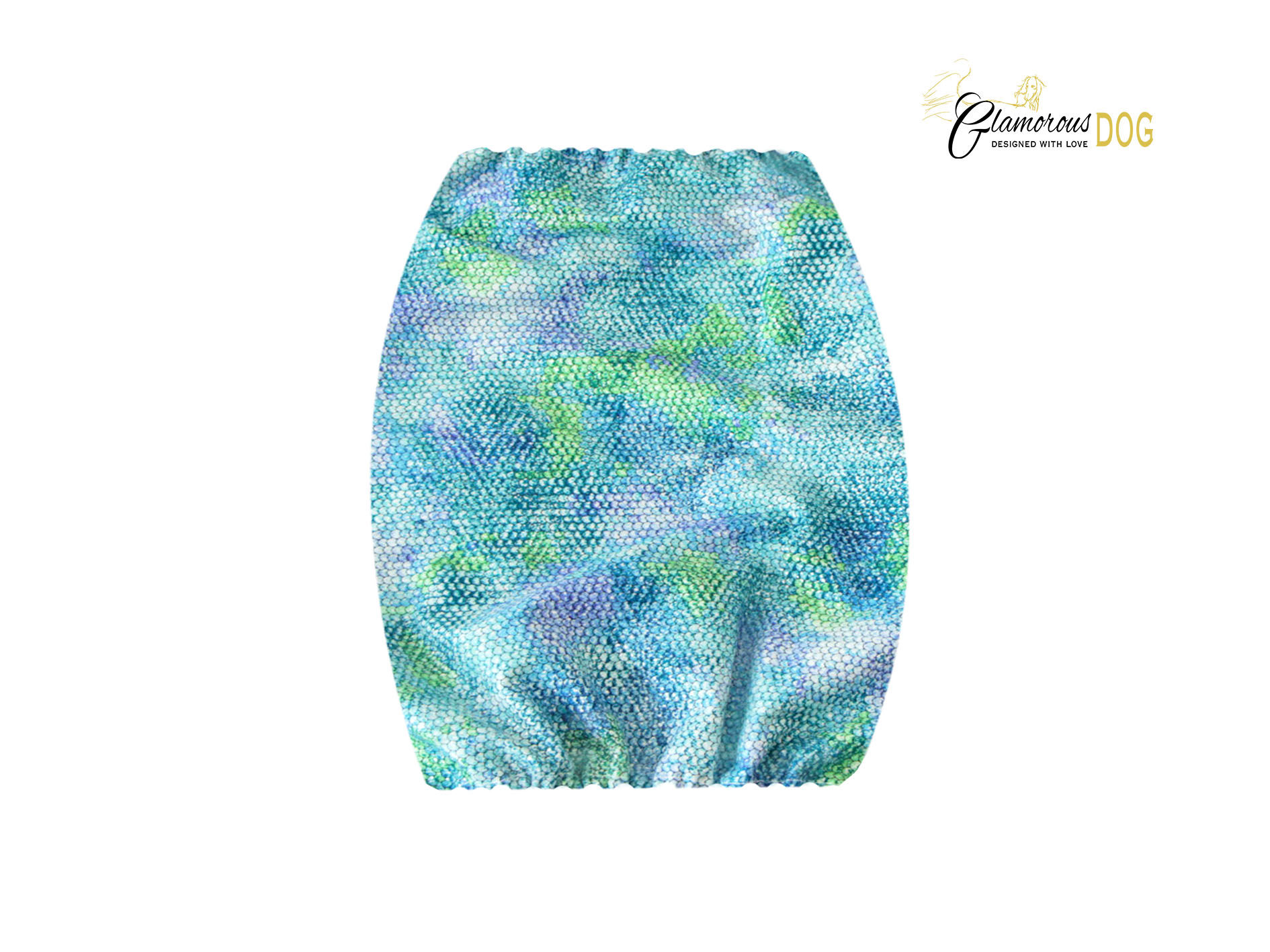 Fabric snood - snake pattern blue