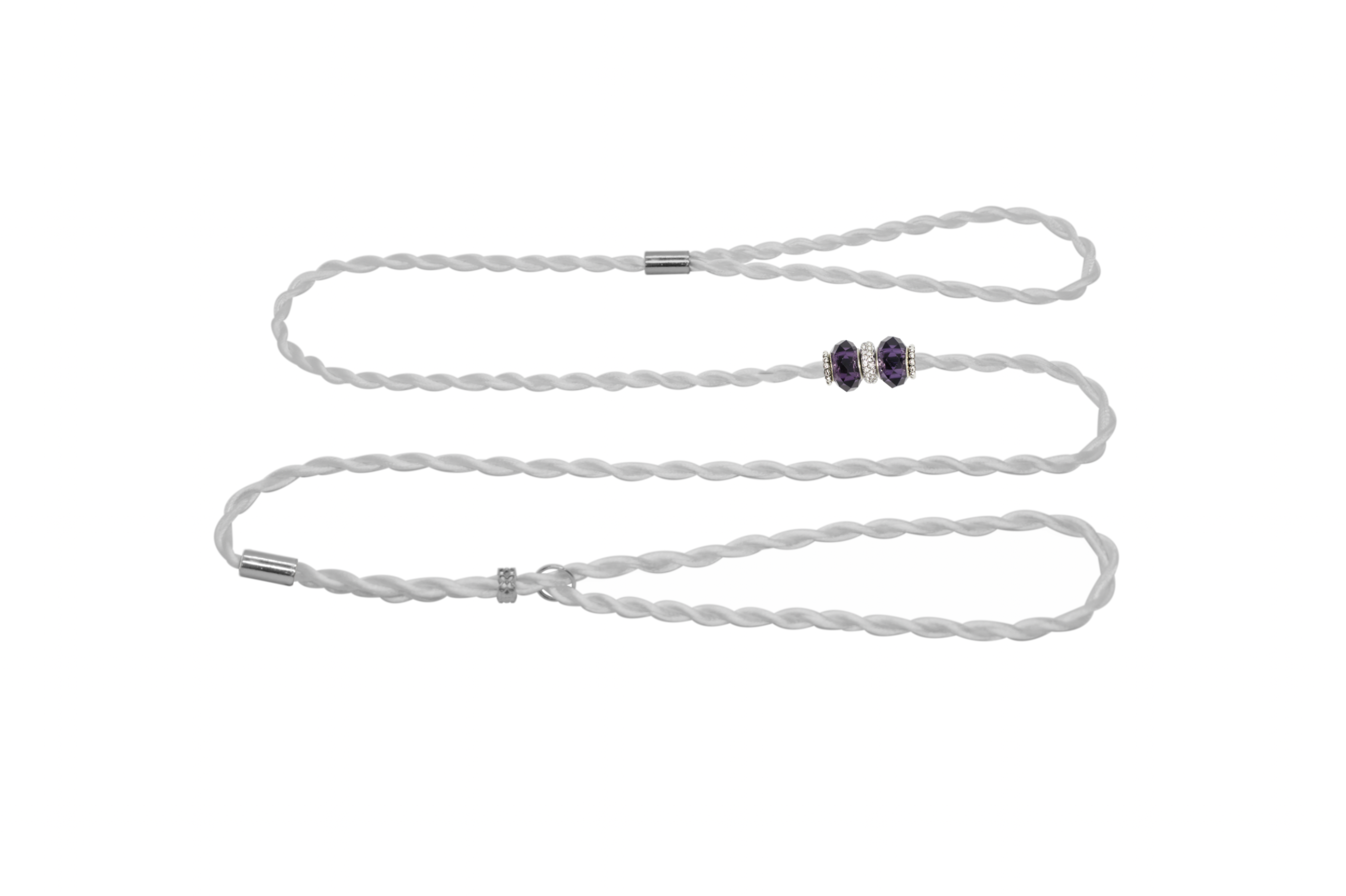 Dog show leash - light grey