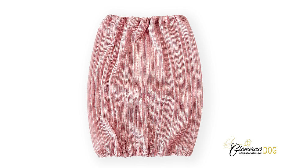 Ušanka vzdušná s růžovým a stříbrným proužkem