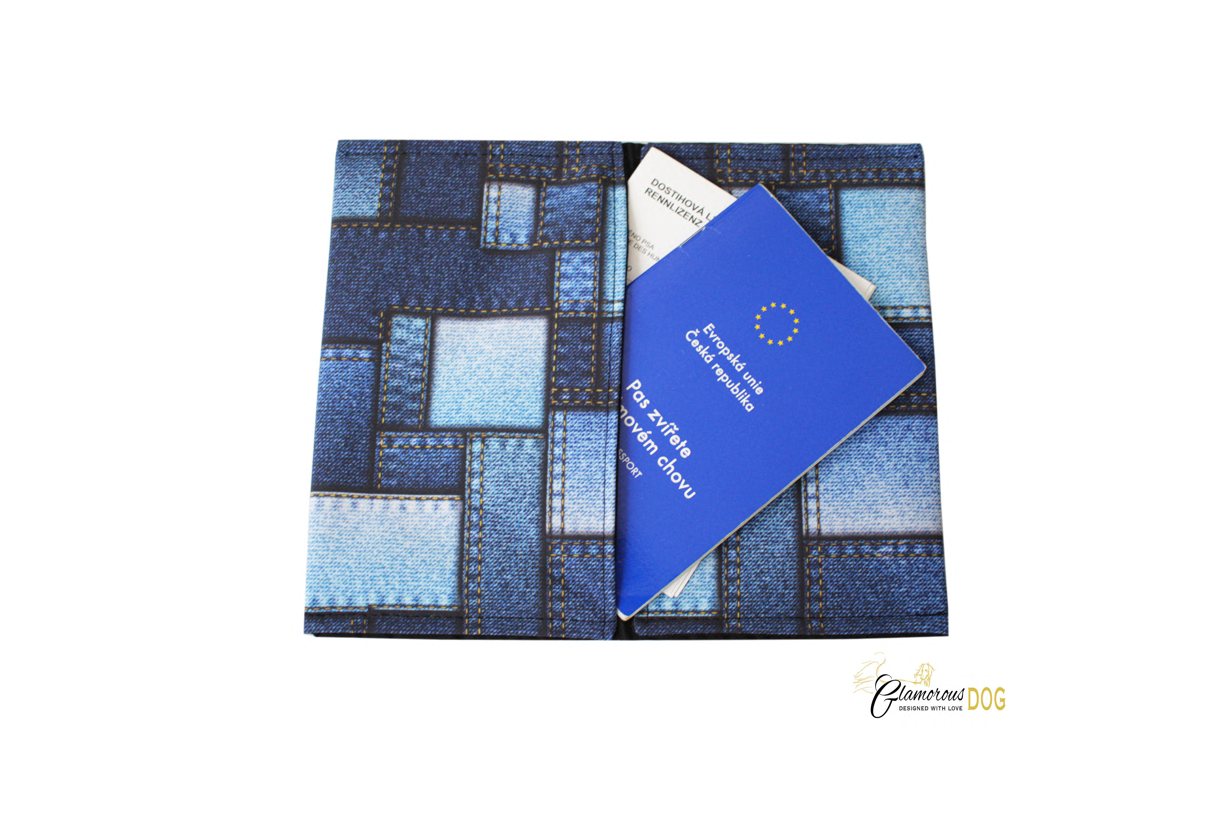 Document case - softshell - denim pattern