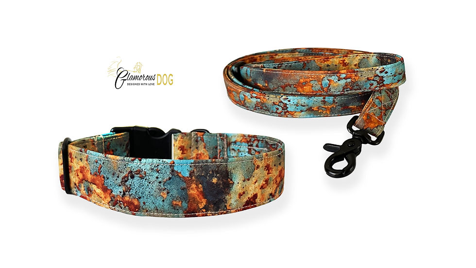 Nastavitelný voděodolný obojek - tyrkysovo-měděný