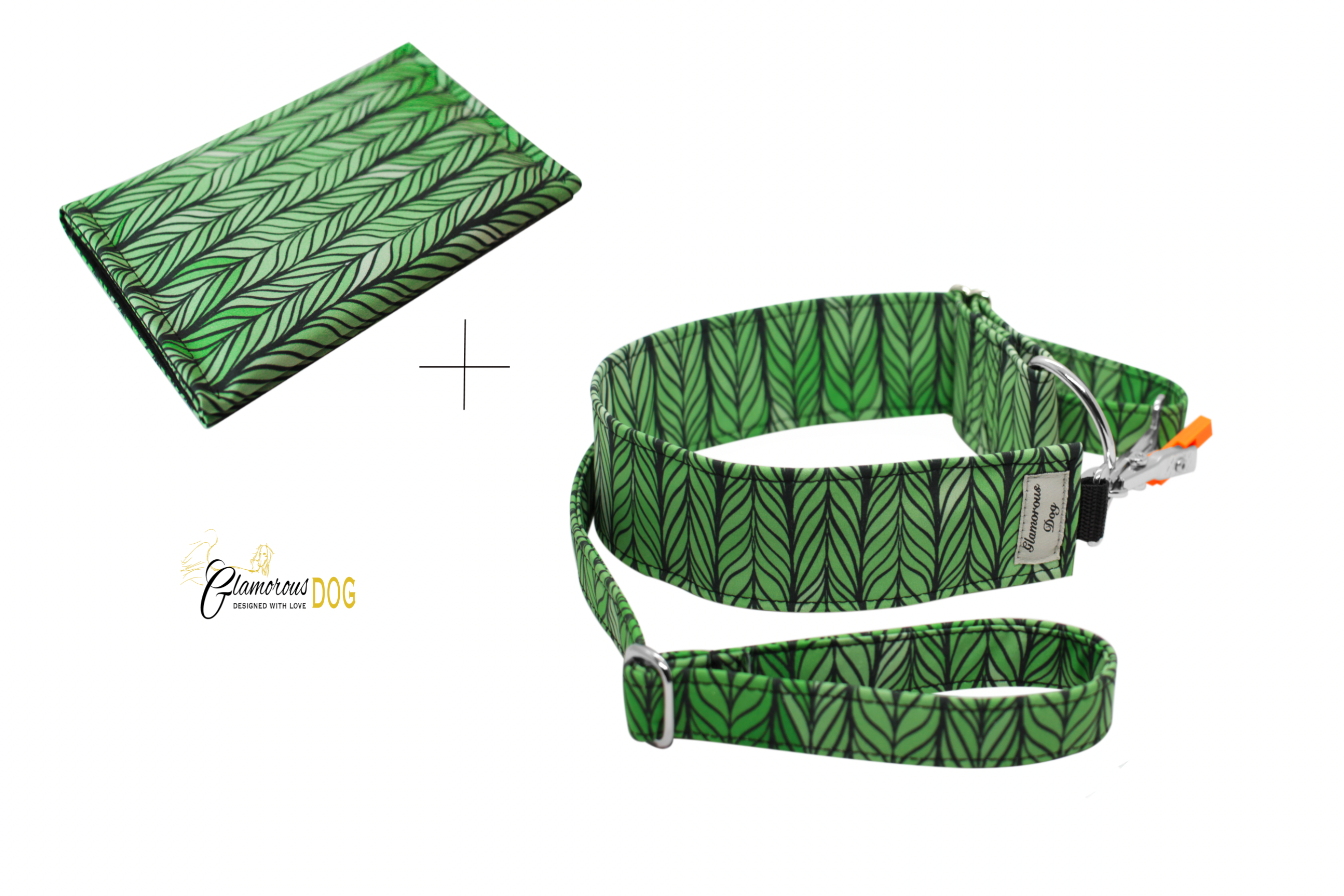 Releasing set with document case - green pattern