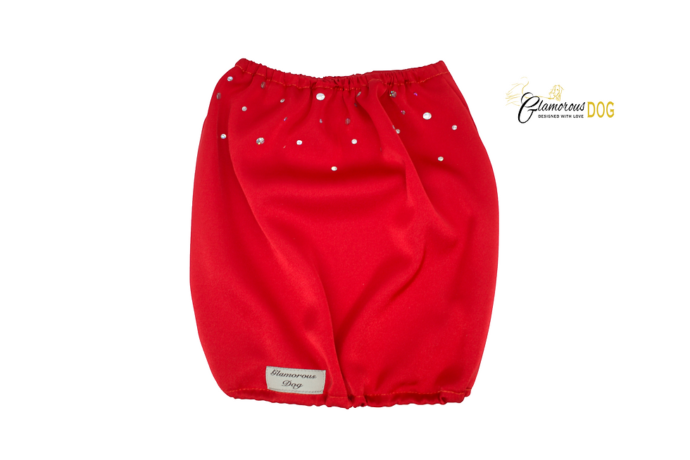 Thumbnail: Puppy set red heart with silk snood