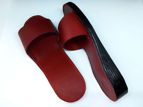Mules en cuir, talons 3cm