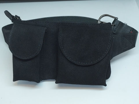 Banane ceinture 3 poches en nubuck