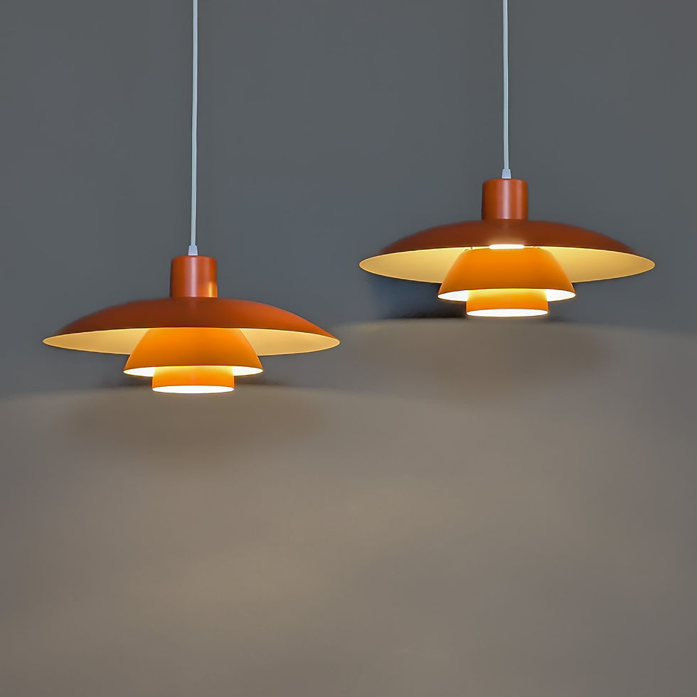 Thumbnail: Set Louis Poulsen PH 4/3 hanglampen in oranje – Ø40 cm