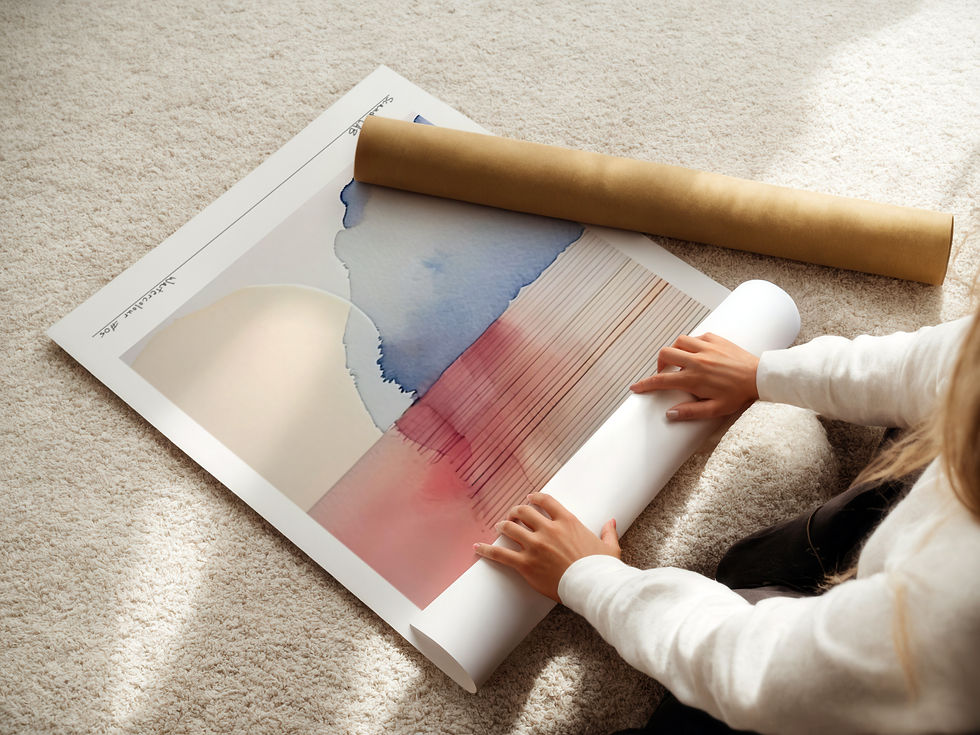 Thumbnail: Watercolour print - kleurrijke abstracte poster