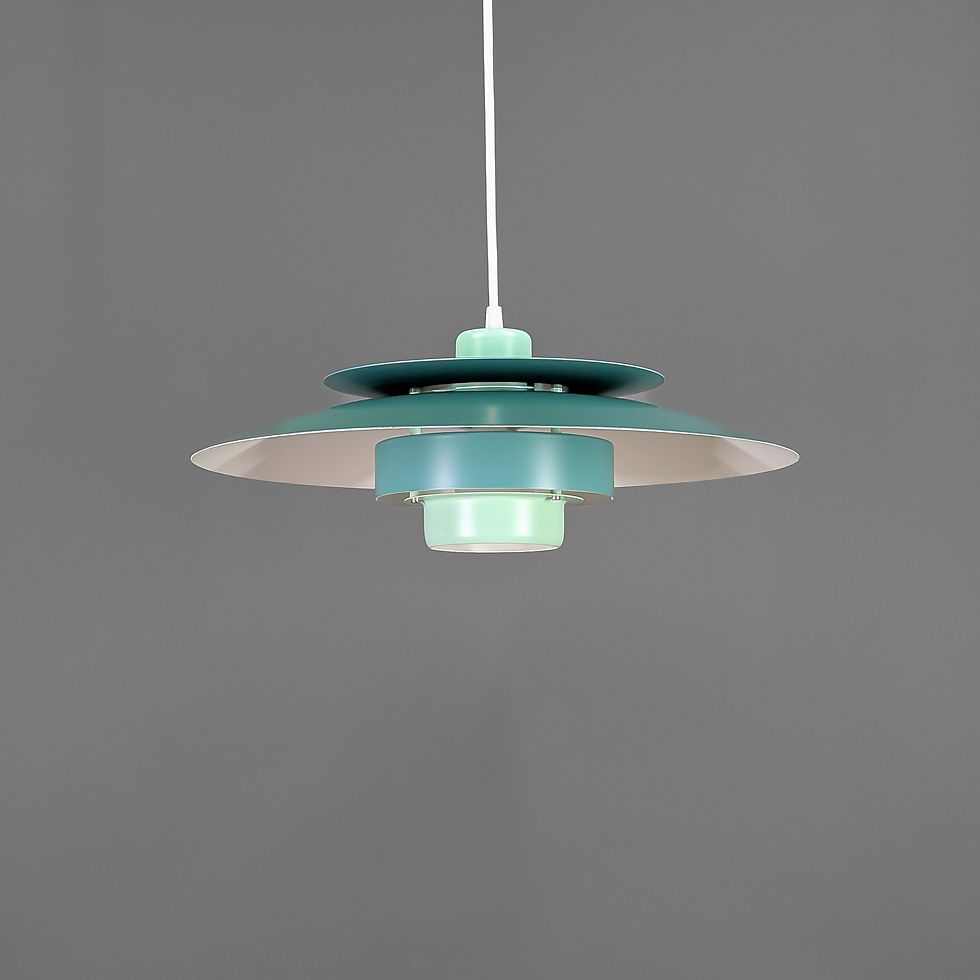 Thumbnail: Vintage Scandinavische Lyskaer model 4815 lamp uit de jaren 70 in groentinten