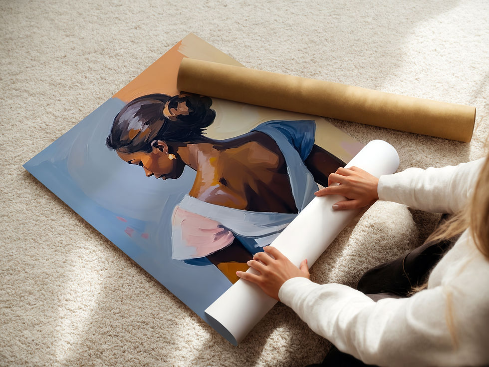 Thumbnail: Poster 'Blik op Oneindig' met serene pasteltinten, geprint op FSC-gecertificeerd mat papier. Beschikbaar in meerdere formaten