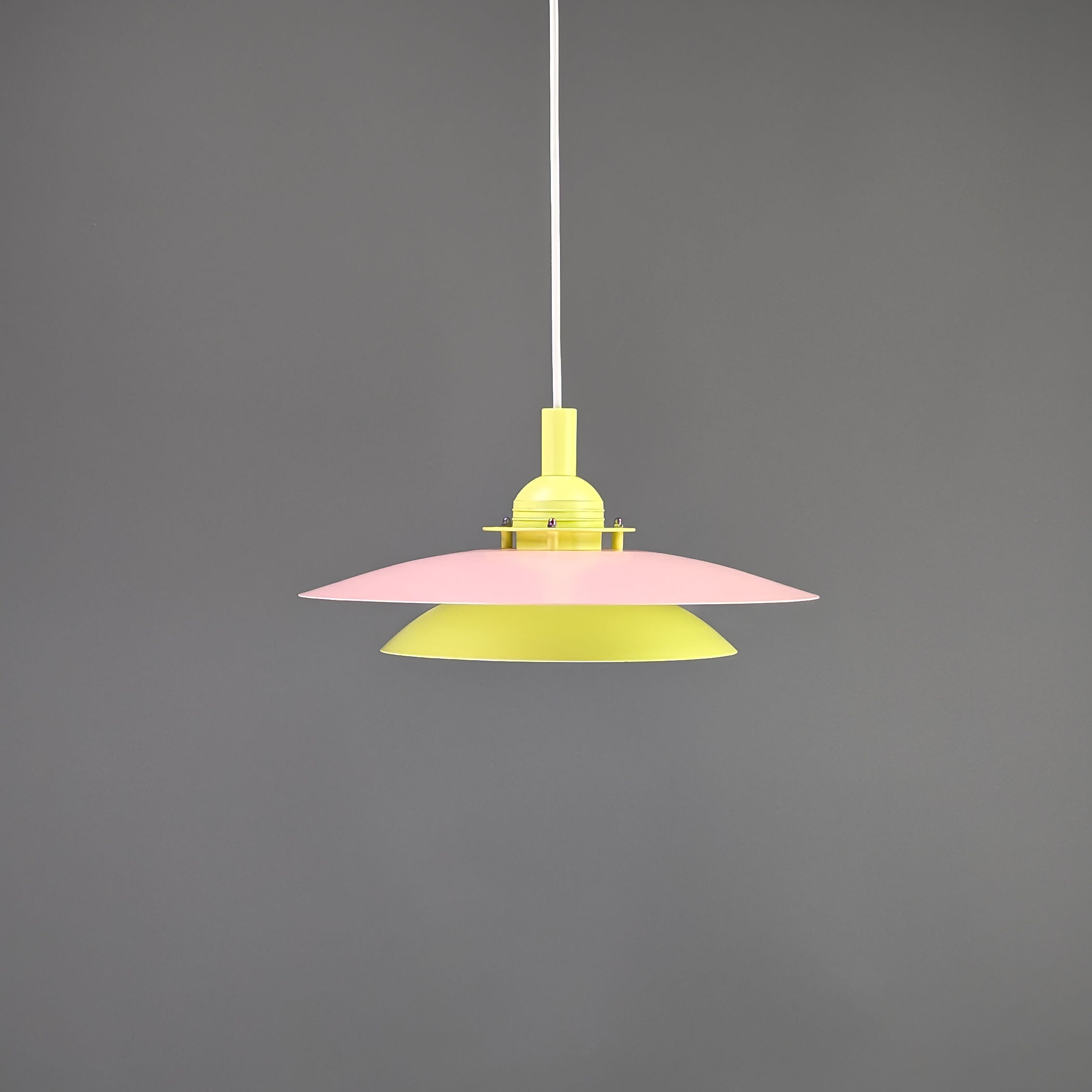Vintage Scandinavische hanglamp in groen en roze – Ø40 cm