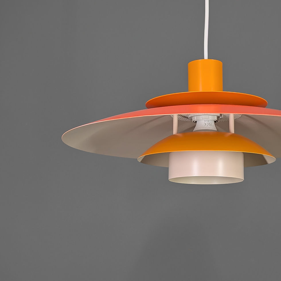 Thumbnail: Top-Lamper Metha vintage Scandinavische hanglamp in oranje – Ø47 cm