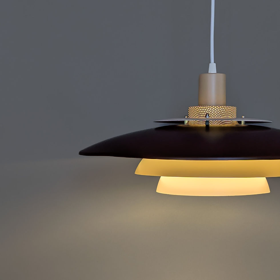 Thumbnail: Vintage retro hanglamp in bruin tinten