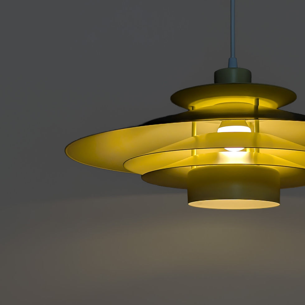 Thumbnail: Designlight Master vintage mid-century hanglamp in groen – Ø46 cm
