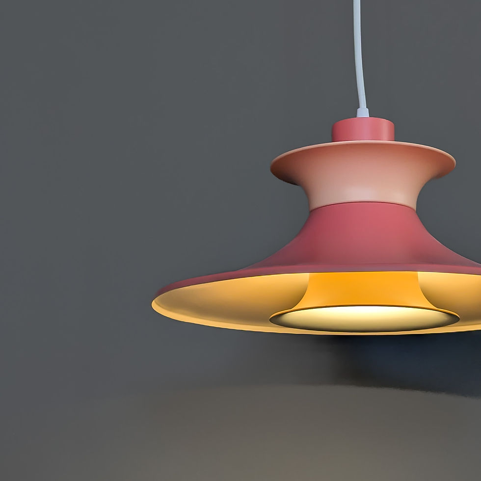 Thumbnail: Scandinavische designlamp in roze – vrolijke vintage lamp met zachte uitstraling