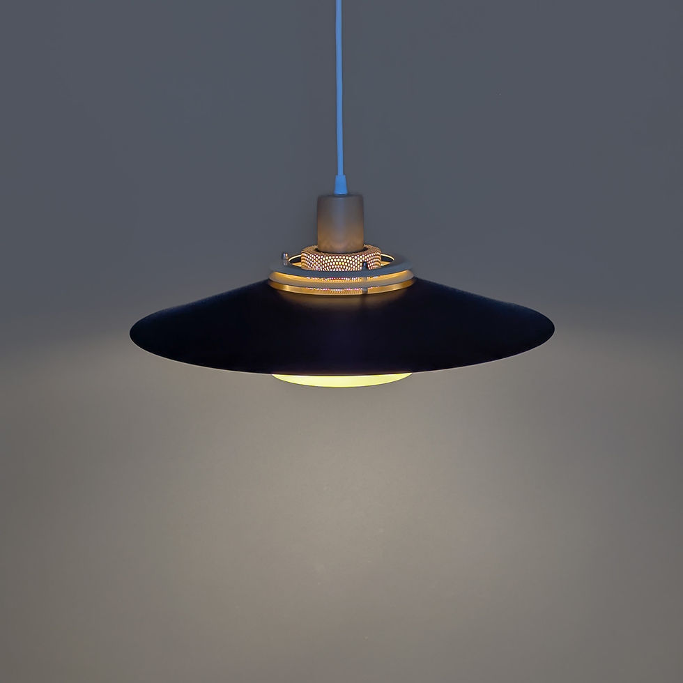 Thumbnail: Scandinavische Hanglamp – in bruine en gele kleuren - Design lamp