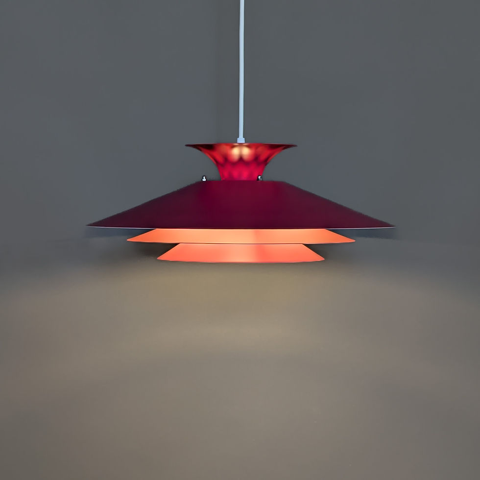 Deense Formlight hanglamp in rood/roze – Ø46 cm