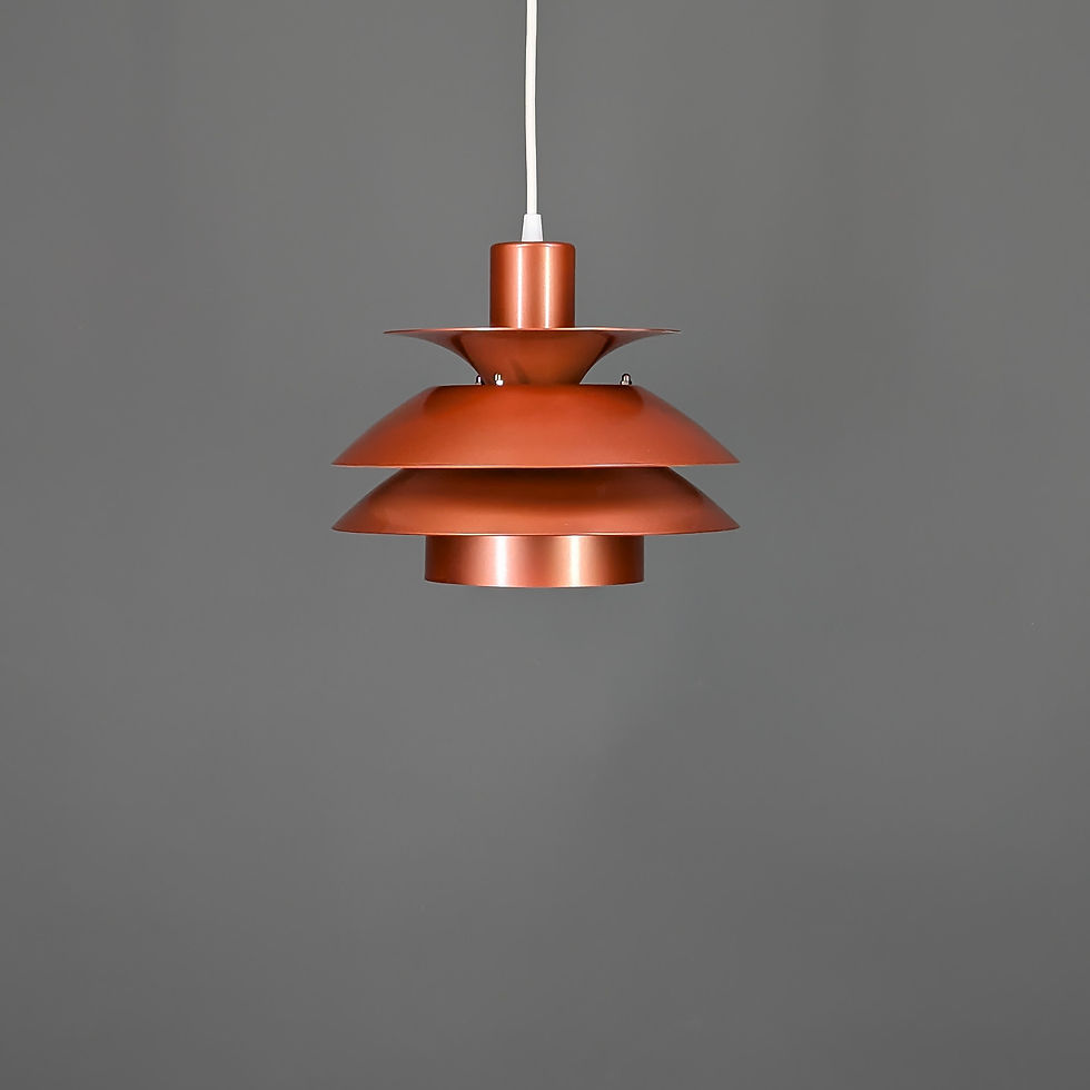 Thumbnail: Vintage koperen Deense hanglamp – Ø30 cm