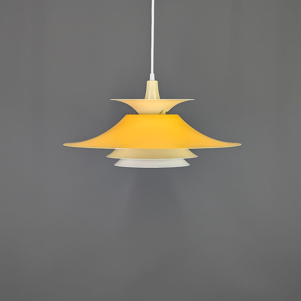 Vintage retro hanglamp in gele tinten