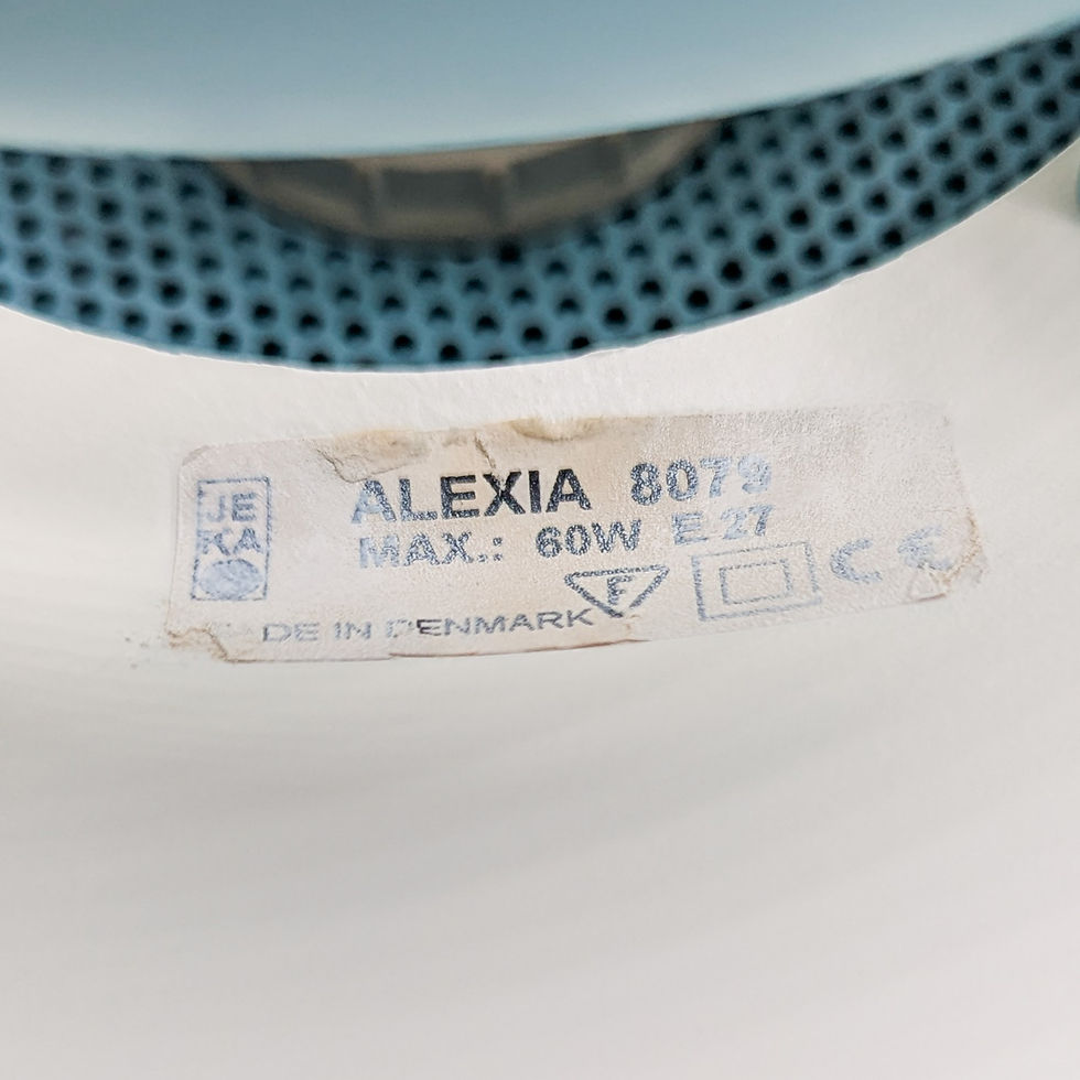 Thumbnail: JEKA Alexia vintage Scandinavische hanglamp in lichtblauw – Ø40 cm