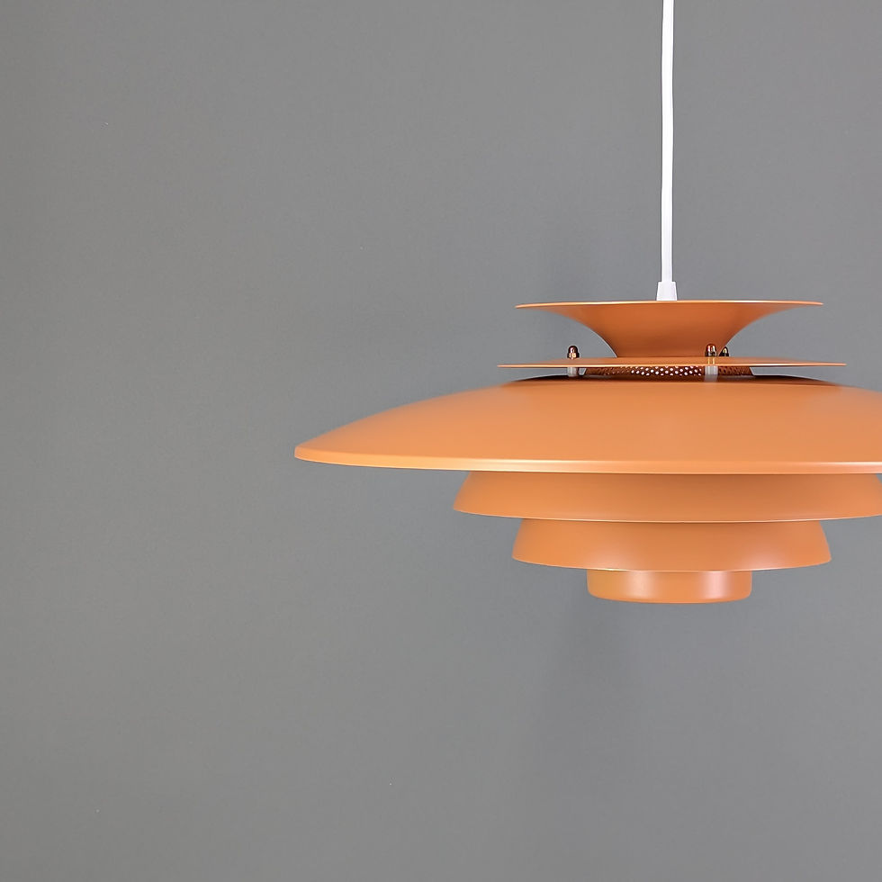 Thumbnail: Deense Hanglamp met Oranjebruin Tinten - Scandinavisch