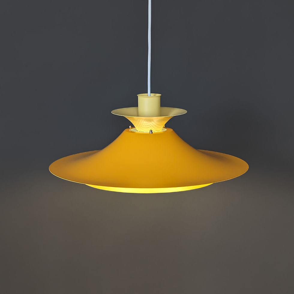 Thumbnail: Gele vintage Scandinavische lamp, Deens design