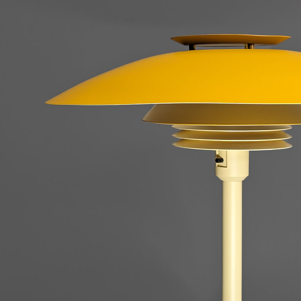Thumbnail: Tafellamp geel - Deens design bureaulamp - retro uitstraling