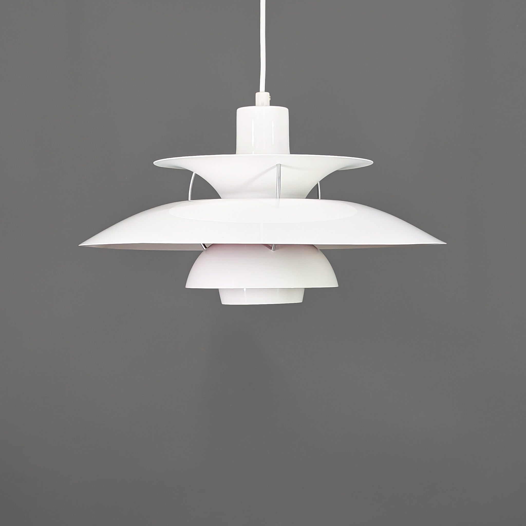 Louis Poulsen PH 50 Anniversary vintage hanglamp in wit met rood – Ø50 cm