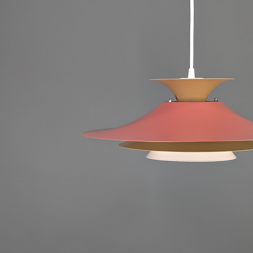 Thumbnail: Scandinavische Hanglamp – in roze en bruin