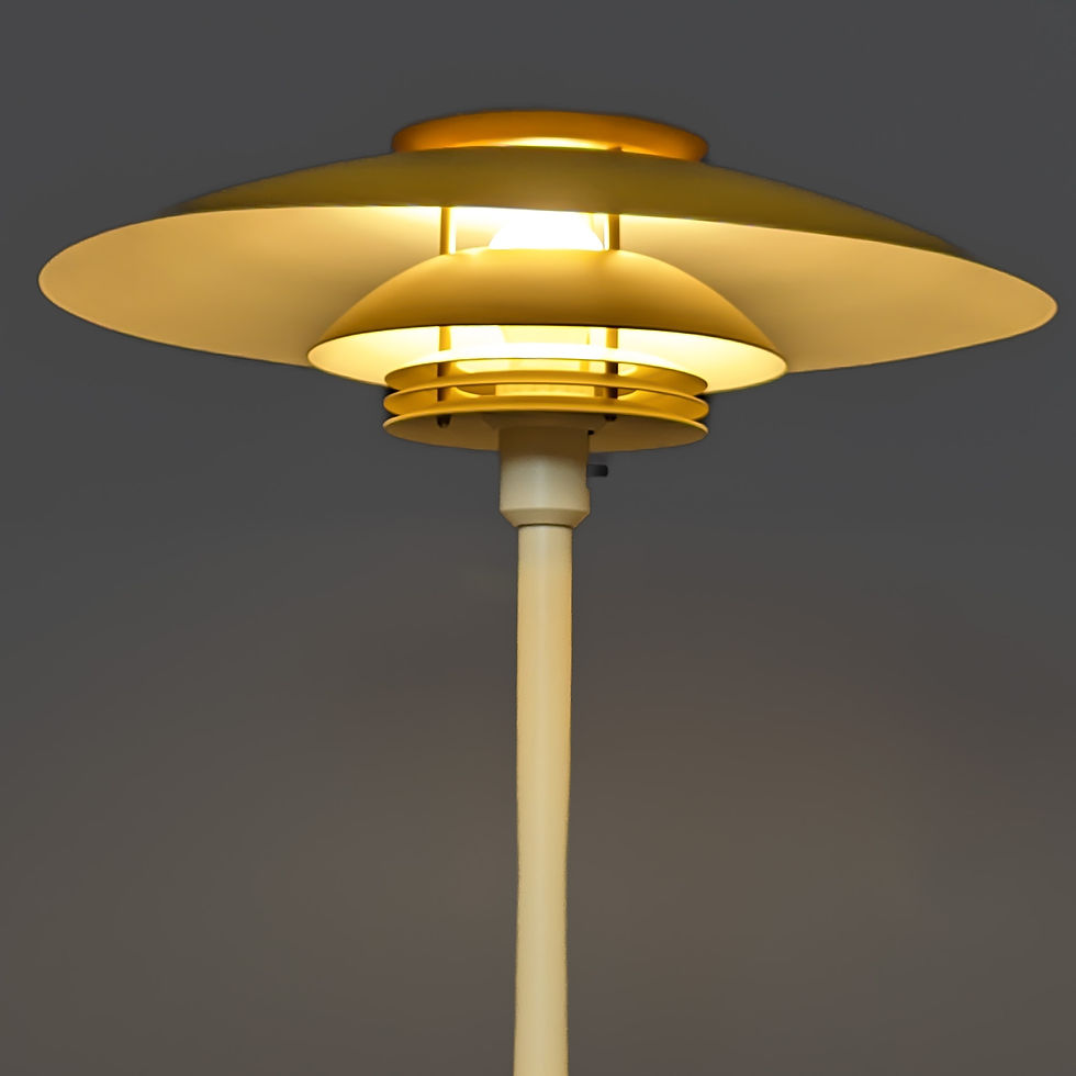 Thumbnail: Tafellamp geel - Deens design bureaulamp - retro uitstraling