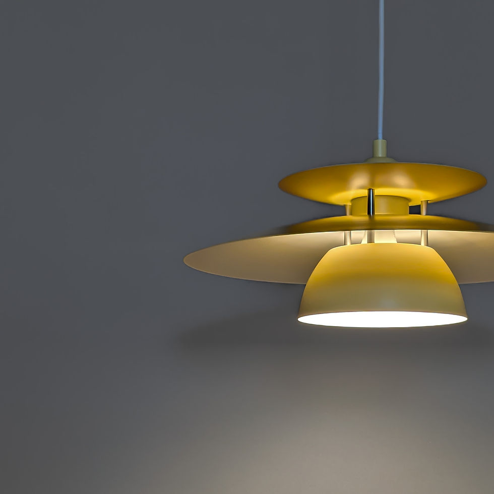 Thumbnail: Vintage retro hanglamp in geel