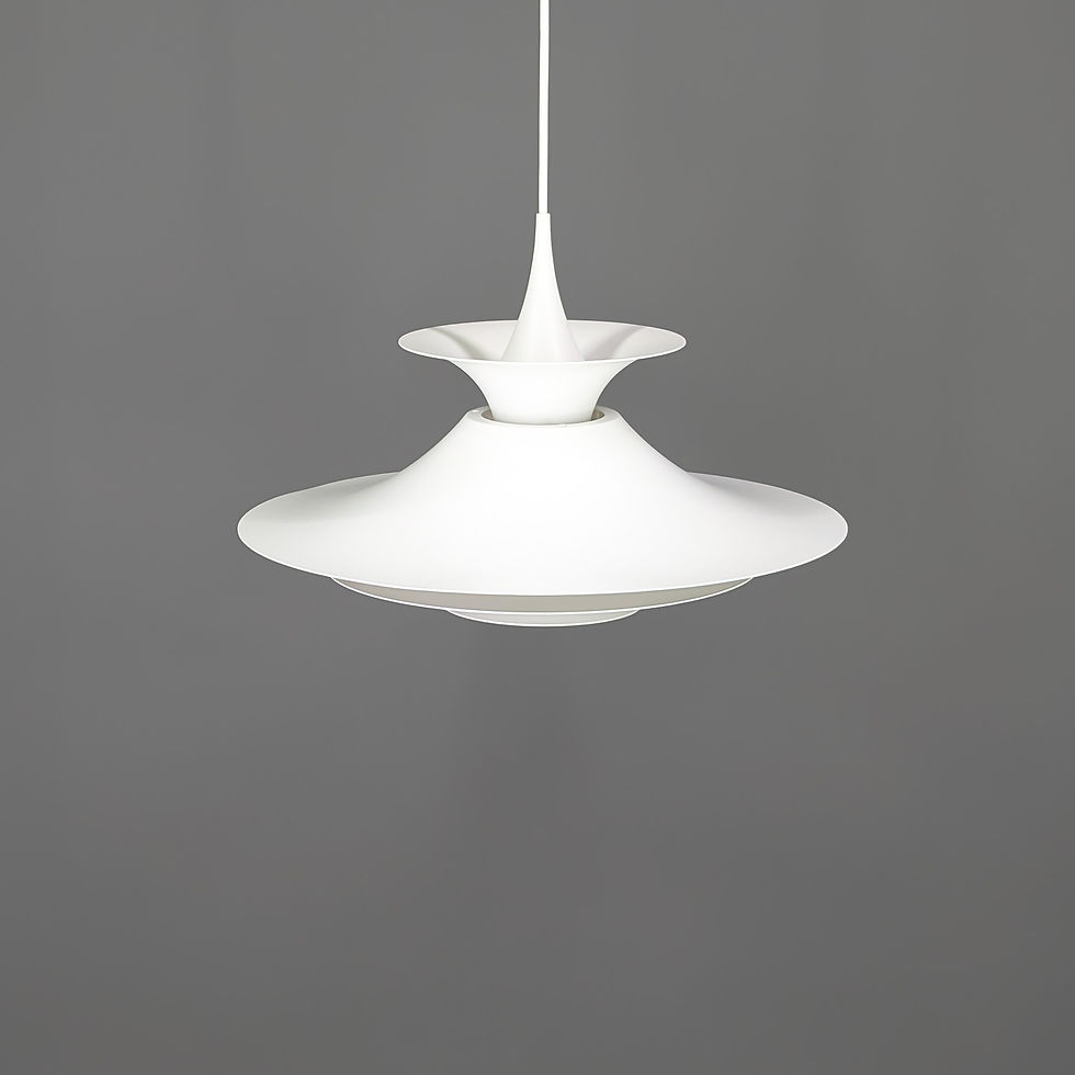 Thumbnail: Fog & Mørup Radius vintage Scandinavische hanglamp in wit – Ø48 cm